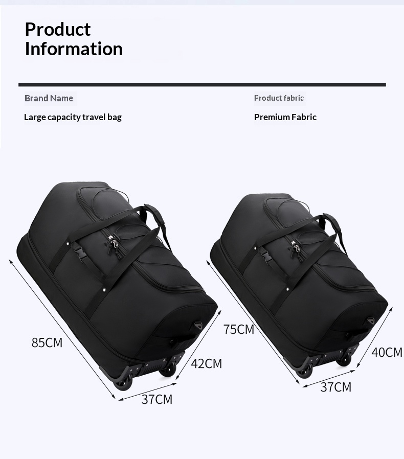 FLPN-0019 Foldable Extra Large Trolley Travel Duffel Bag