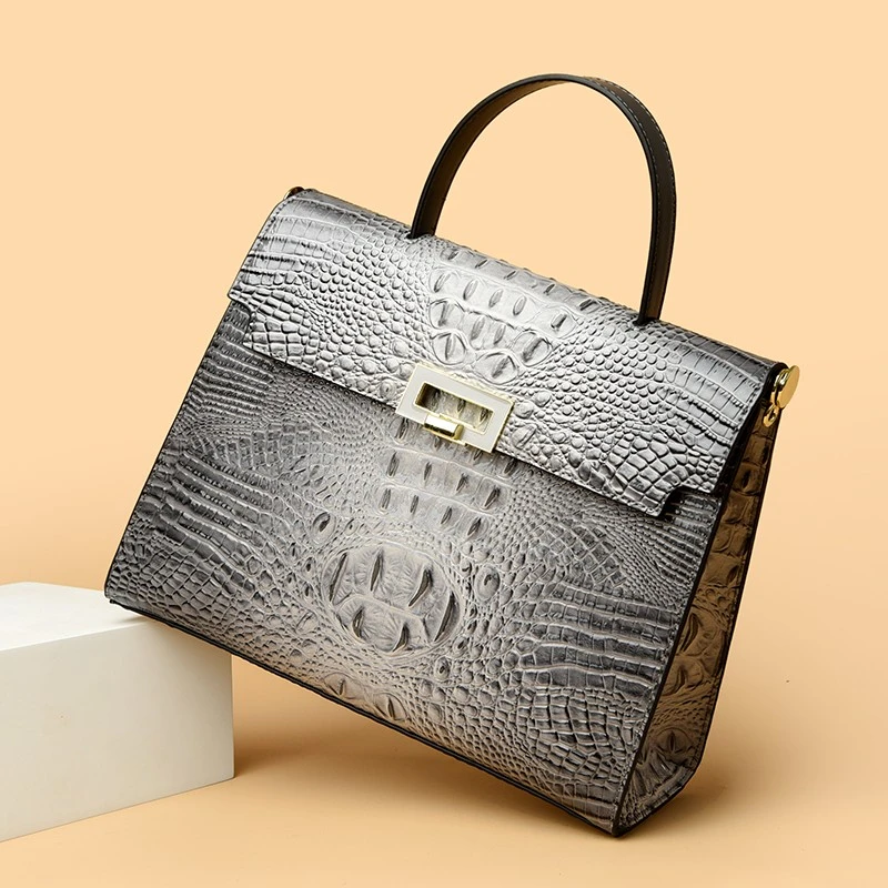 QPN2099 Ladies Fashion Simple Square Lock Closure Daily Office Shoulder Bag