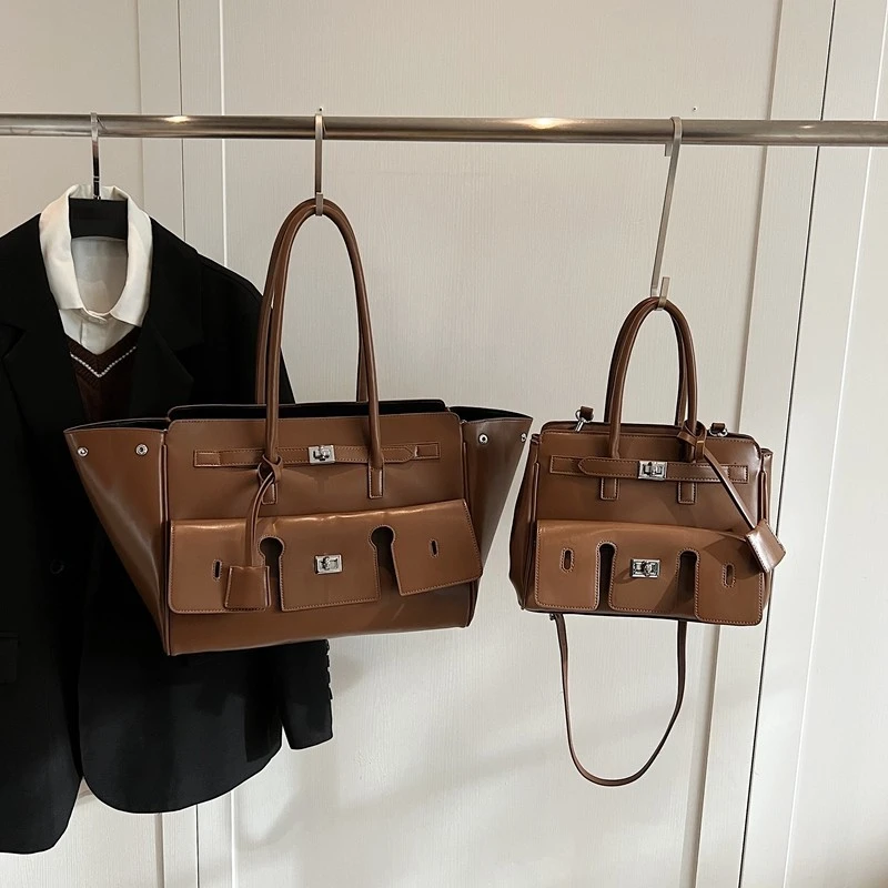SS2751 Top Fashion Women Black PU Tote Bag