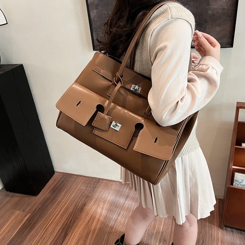 SS2751 Top Fashion Women Black PU Tote Bag