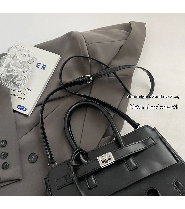 SS2751 Top Fashion Women Black PU Tote Bag