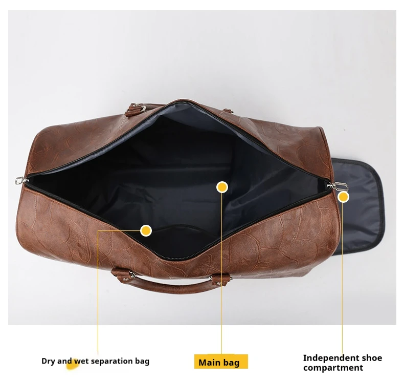 BED733 Unisex Minimalist PU Travel Bag Large Capacity