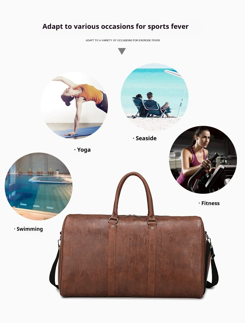 BED733 Unisex Minimalist PU Travel Bag Large Capacity